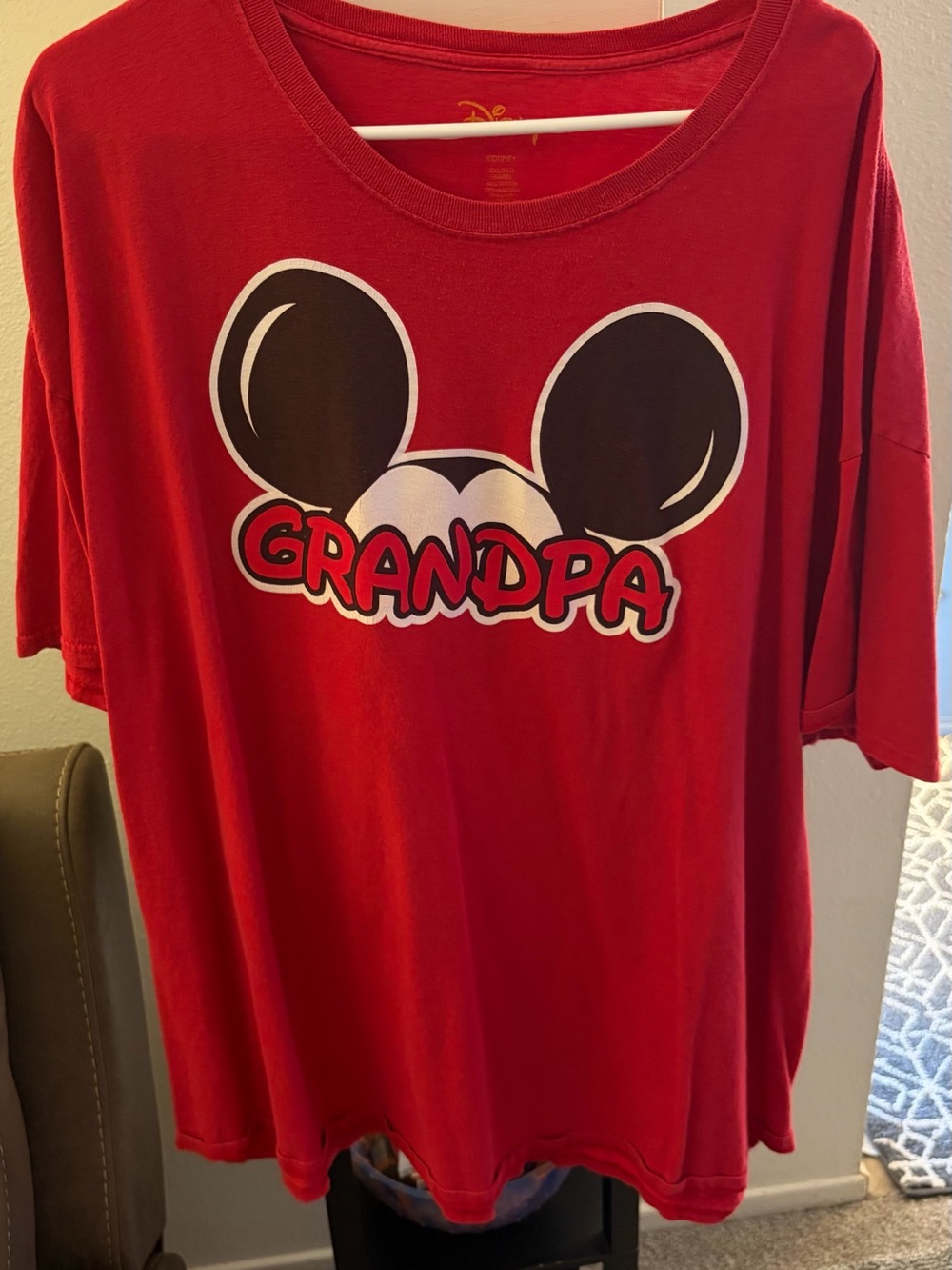 Disney Red 'Grandpa' Graphic Short Sleeve Tee
